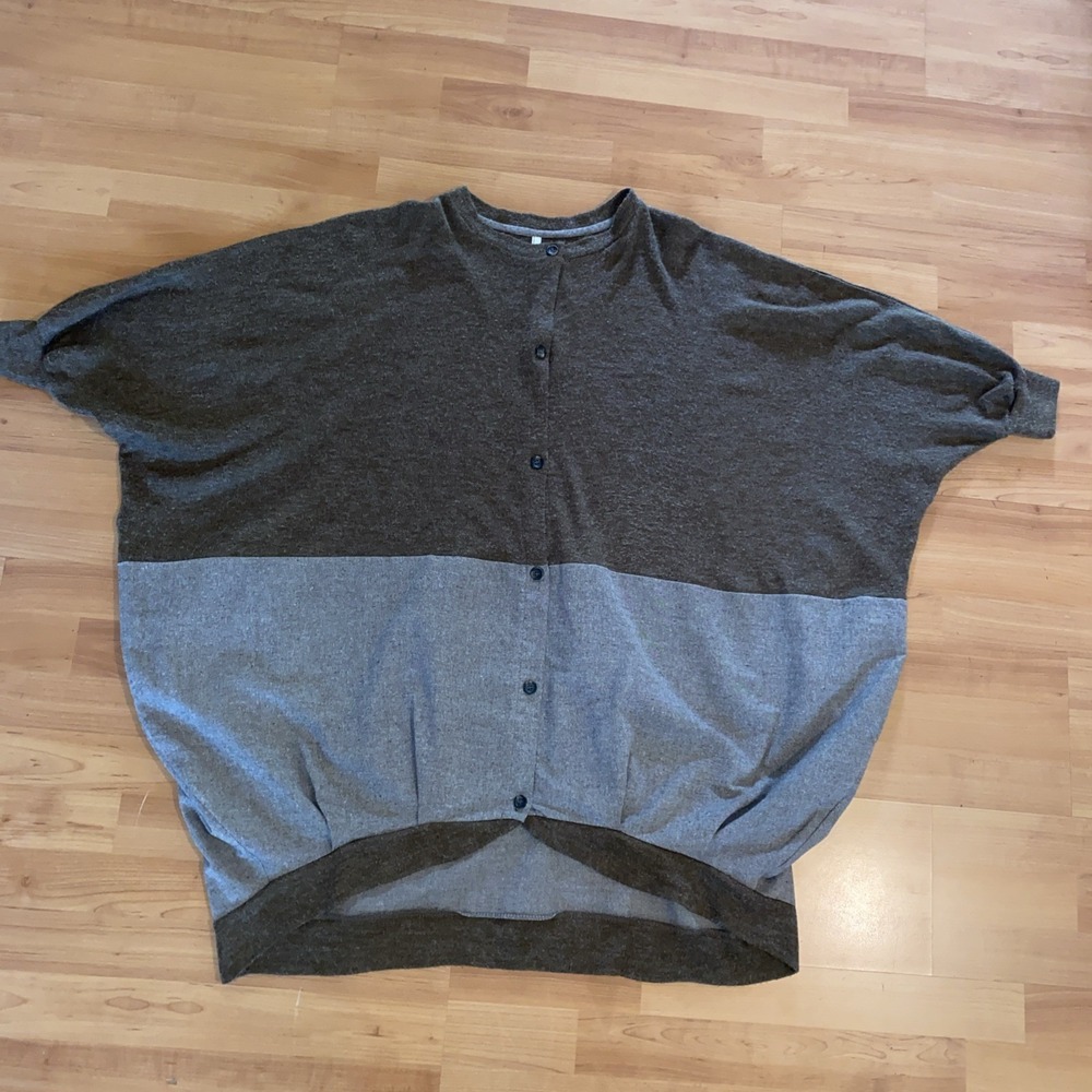 Lupilien Brown Linen Wool Button Front Shirt Jacket Lagenlook Art To Wear Size F - Picture 7 of 12